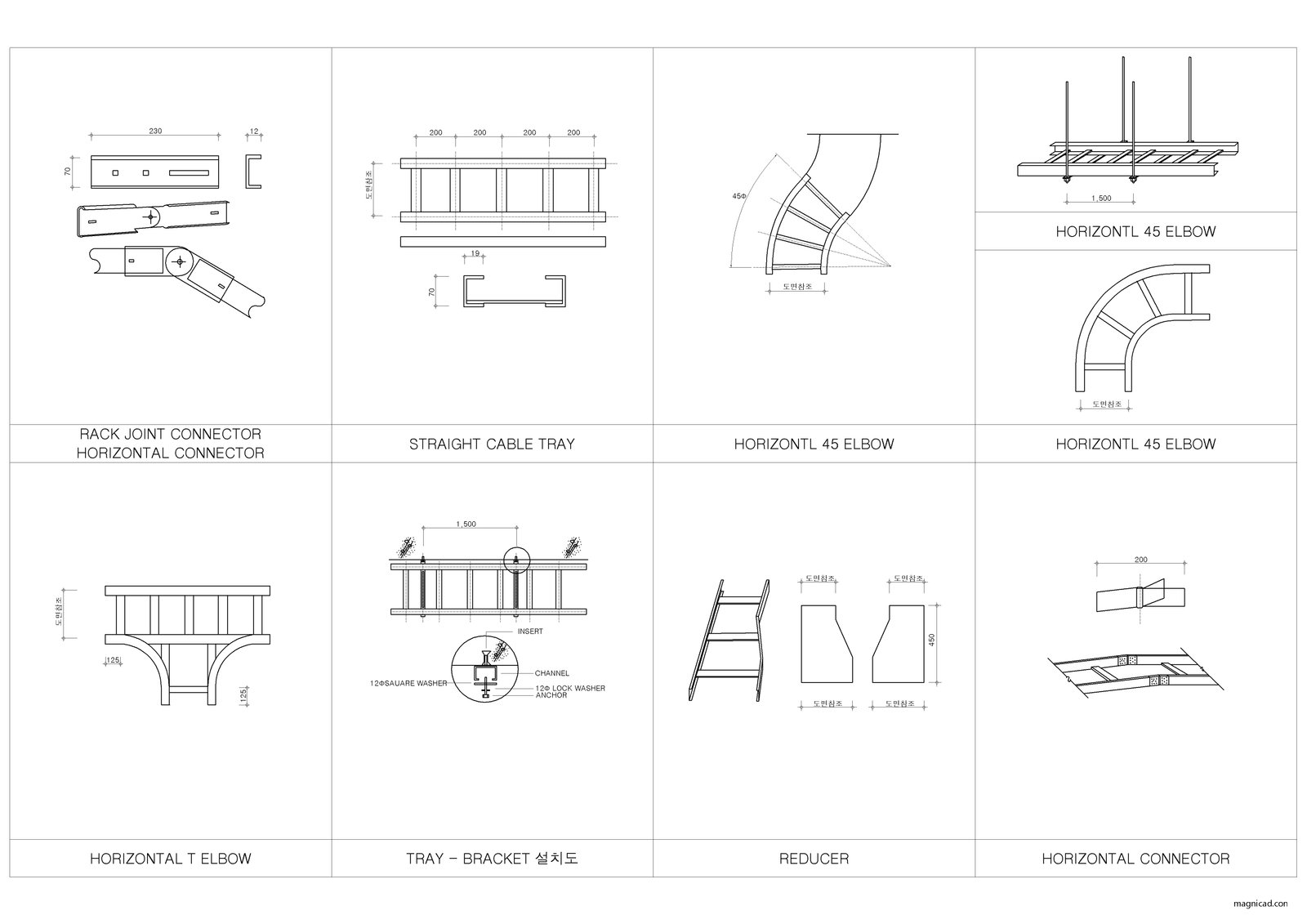 Cable Tray Detail Dwg Library Magnicad Cad Block Free Download