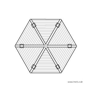 파고라 평면 도면 t-pe-pergola b001