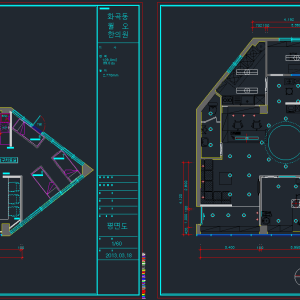 한의원 평면, 천정도면입니다.