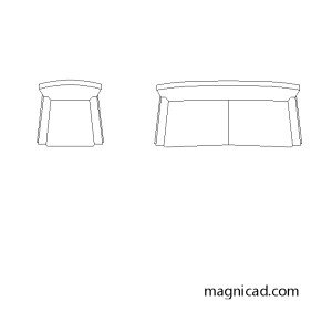 소파  평면 캐드블럭 cad block f-so-pc010