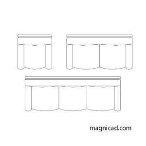 소파  평면 캐드블럭 cad block   f-so-pc004