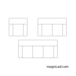 소파  평면 캐드블럭 cad block f-so-pc007