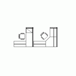 책상배치  도면 캐드 f-of-pd008