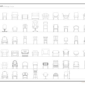 캐드소스 무료 다운로드 _가구 의자 입면도 모음 Mfree-chair e02