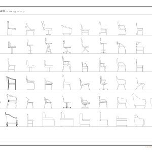 캐드소스 무료 다운로드 _가구 의자 입면도 모음 Mfree-chair e01
