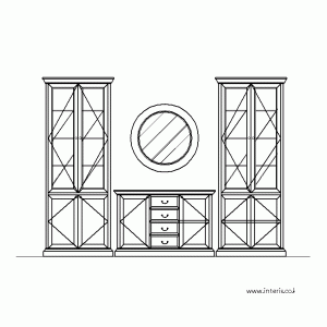 수납장/장식장/진열장 입면 f-fa-ef003