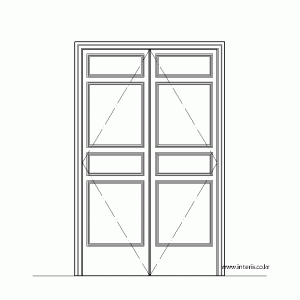 문 양개도어 입면 wd-ed-eb023