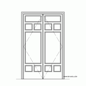 문 양개도어 입면 wd-ed-eb024