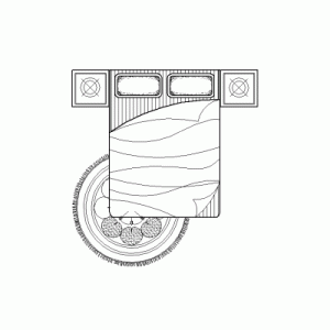 더블 침대 평면 f-bd-pc039
