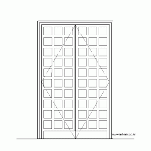 문 양개도어 입면 wd-ed-eb025