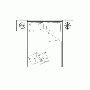 더블 침대 평면 f-bd-pc020