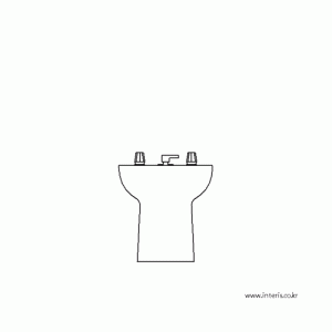 세면대 입면 b-la-ea006