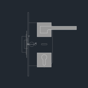 도어핸들 모티스락 입면 캐드 w-ha-eg003 motice lock