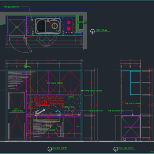주방 싱크대 상세도 cd-k-de002 싱크대