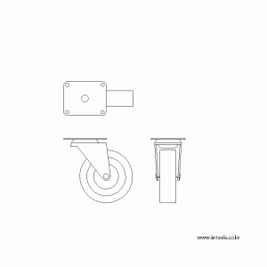 가구부속 캐스터 캐드 세트 d-f-caster004