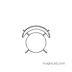 캐드소스 가구 의자 평면도 f-ch-pa367