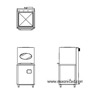 상업용 식기세척기 캐드 평면 입면 세트 도면 k-c-s101s