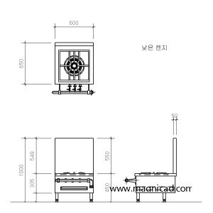 상업용 낮은렌지 캐드 도면 k-c-s010s